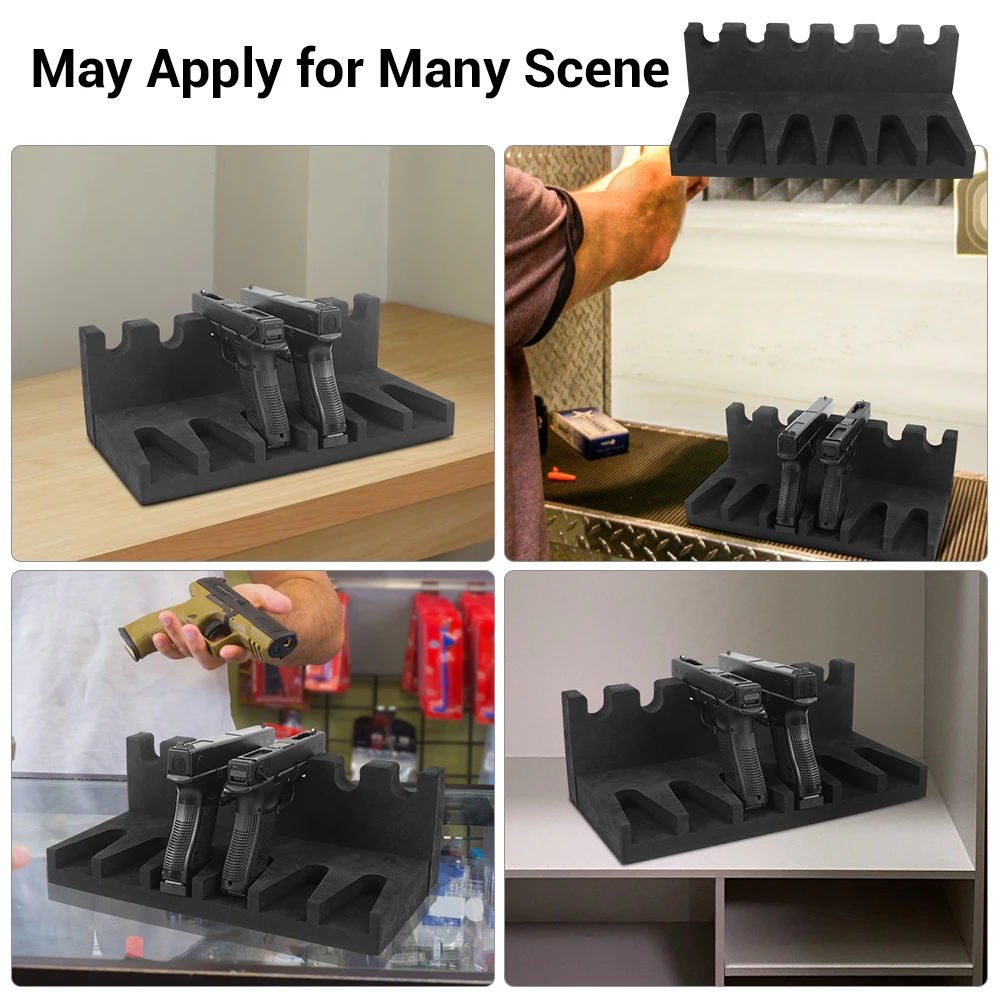 4/6 Slots Handgun Display Rack Glock Magazine Holder Pistol Storage Soft EVA Foam Gun Stand Weapon Support Hunting Accessories