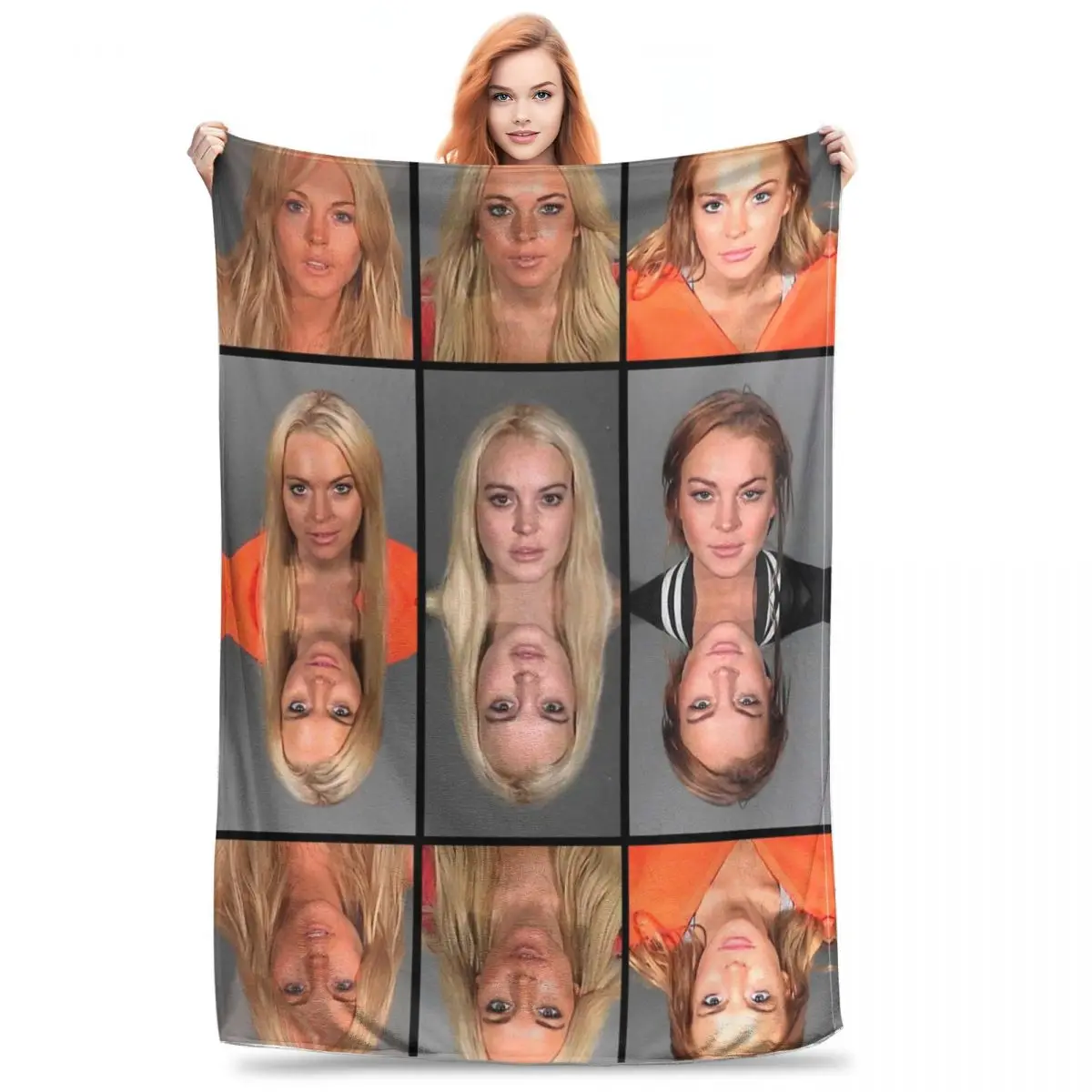 Lindsay Lohan Mugshots Blanket Flannel Warm Throw Blankets Sofa Throw Blanket For Couch Bedding Office Throws Bedspread Quilt