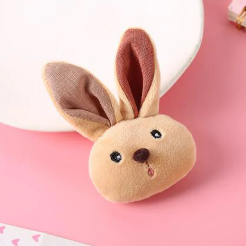 10Pcs/lot Cartoon Plush Double Ears Rabbit Patches DIY Cotton-filled Accessories Handmade Headwear Clothing Plush Material