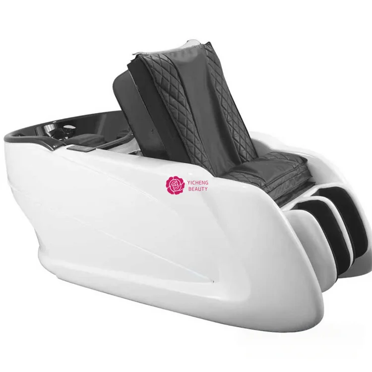 Yicheng Beauty High-end Massage Shampoo Bed Hair Salon Barber Shop Full Lying Shampoo Bed with Backrest Electric Lift for Sale
