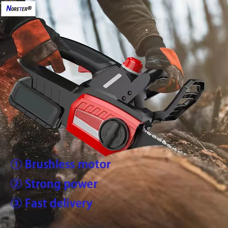 10 Inch Brushless Chainsaw Removable Lithium Battery Wood Cut Saw Cordless Chain Saw For Makita 18 V Battery Chainsaw Power Tool