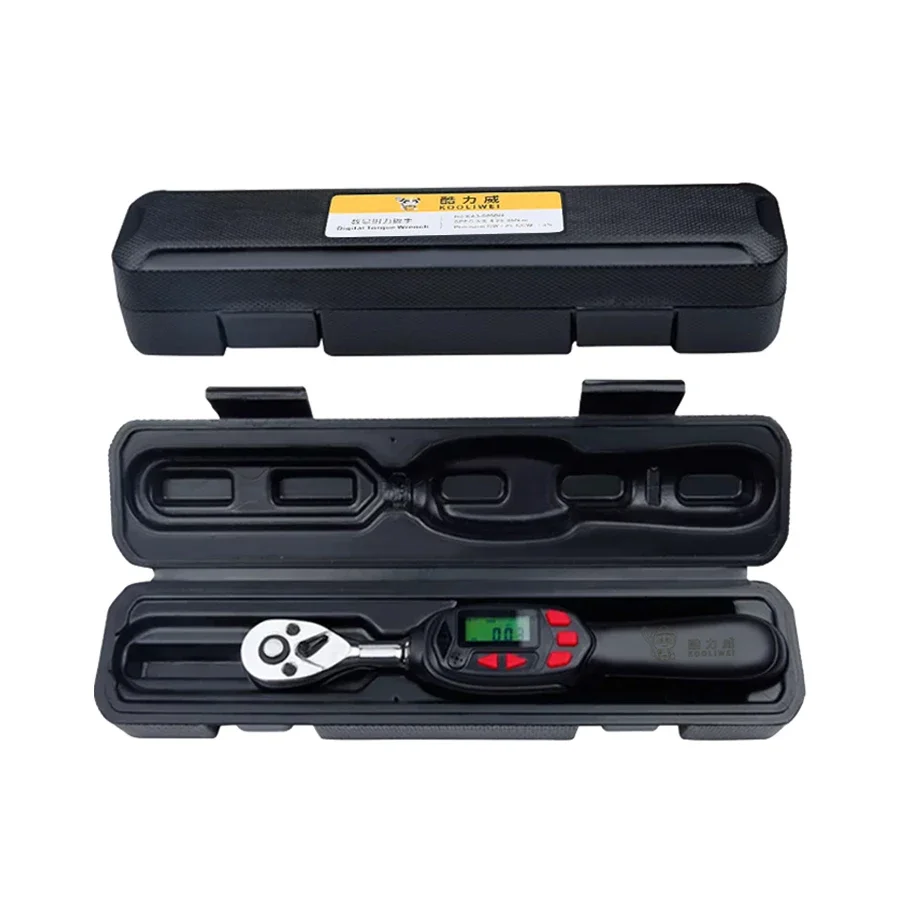KOOLIWEI Short Electronic Digital Torque Wrench 1/2‑Inch Drive 6.8‑135N・m ±2% Accuracy Anti‑Overload Spanner Repair Hand Tool