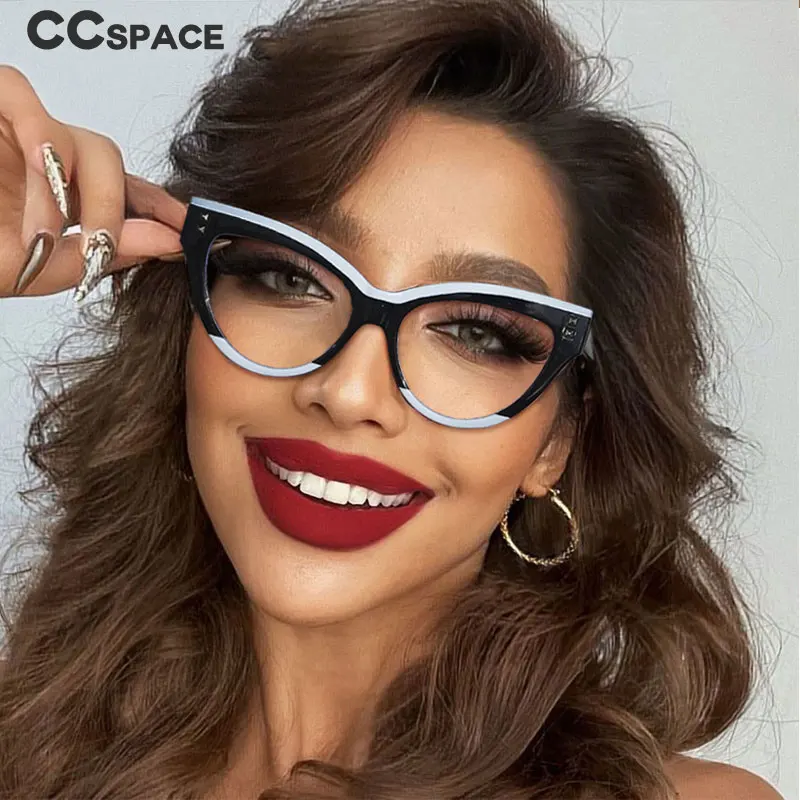 R55337 nowe duże oprawki okulary kocie oko marka projektant moda retro kobiece plastikowe oprawki klasyczne okulary do czytania Uv400 — zdjęcie 3