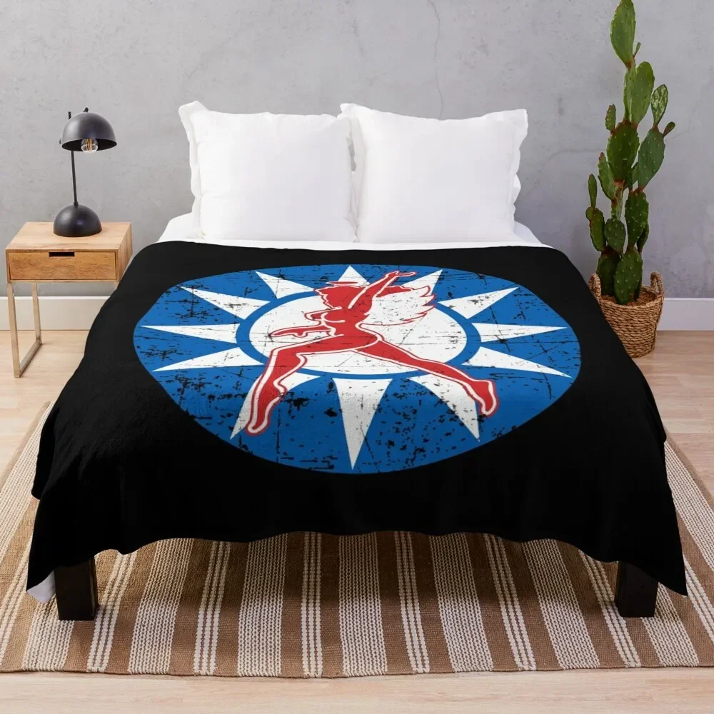 

AVG - Flying Tigers - Red Angel RCAF - Grunge Style Throw Blanket Hairys christmas gifts for babies Blankets