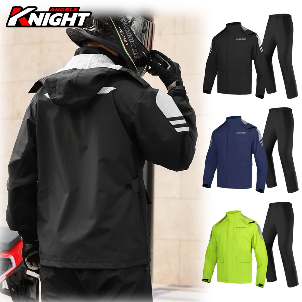 

Men's Motorcycle Riding Raincoat Lightweight Outdoor Riding Full Body Split Raincoat Reflective Motorbike Raincoat Waterproof