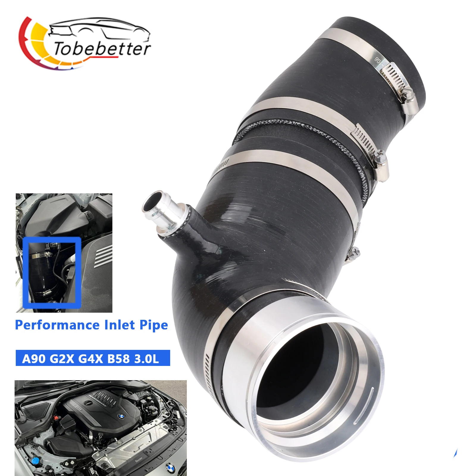 Silicone Turbo Inlet Kit Upgrade for G Series BMW B58 3.0L M340i M440i m240i A90 MKV Supra air intake