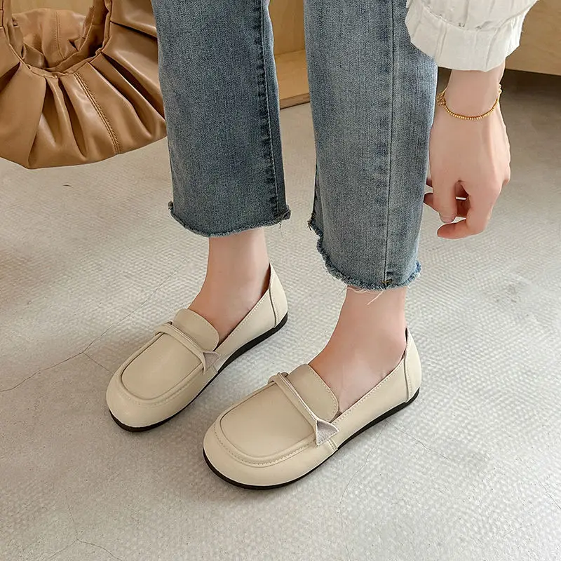 

Round Toe Solid Color Women's Flat Loafers Shoes Spring and Autumn Slip-on Ladies Footwear Y2k 39 Casual Elegant Young Shoe Sale
