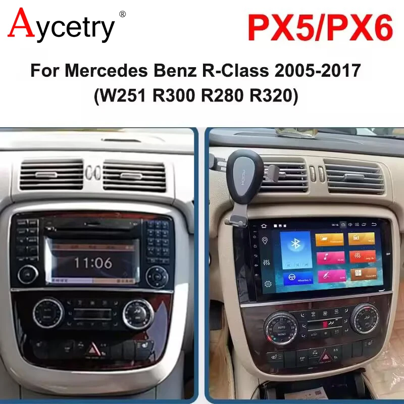 Carplay 2 Din Android Car Radio GPS Multimedia Player For Mercedes Benz R-Class W251 R300 R280 R320 2005-2017 Auto stereo audio