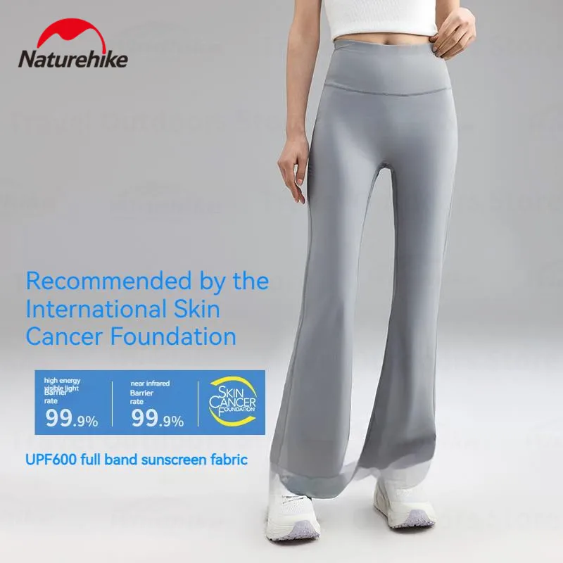 Naturehike Women's Flare Pants Cool High Waisted Wide Leg Casual Full Length Pants Outdoor Sports Fashion Streetwear UPF600+