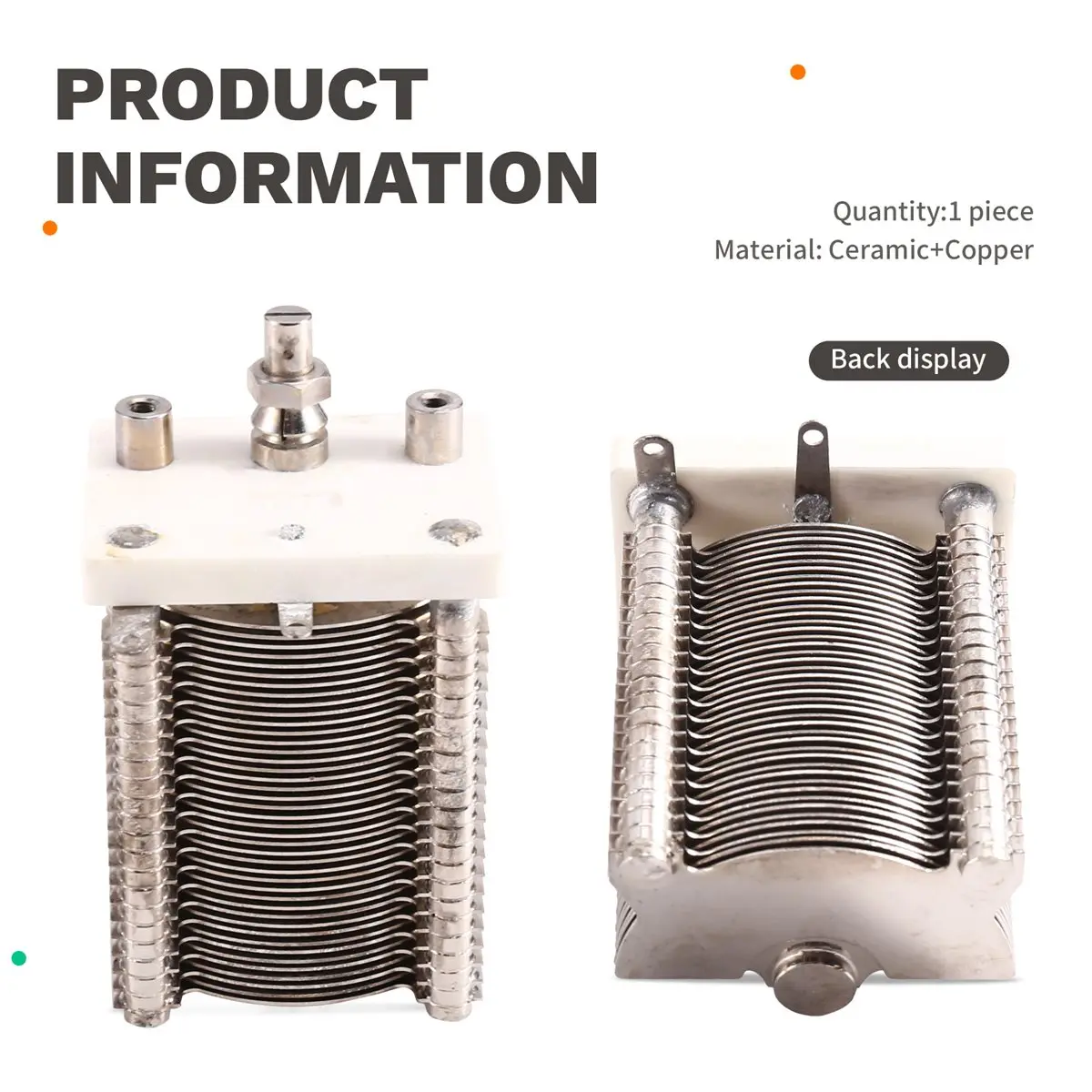 Dynamic High-Frequency Porcelain Copper Plate 15-320PF Air Variable Capacitor & Loop Antenna