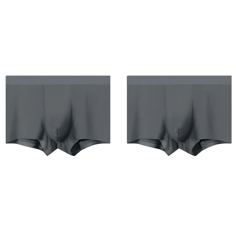 

2Pcs Men's Underwear Men's Silk Antibacterial Crotch Boxer Briefs Sports Comfortable Breathable Four-Corner Underpants
