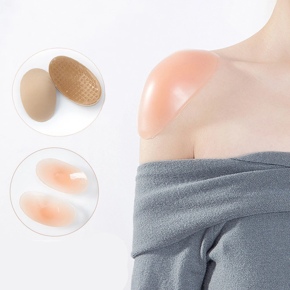 Soft Silicone Shoulder Anti Slip Padded Shoulder Pad for Woman Shoulder Enhancer Reusable Self-Adhesive Clothing Decoration 2024