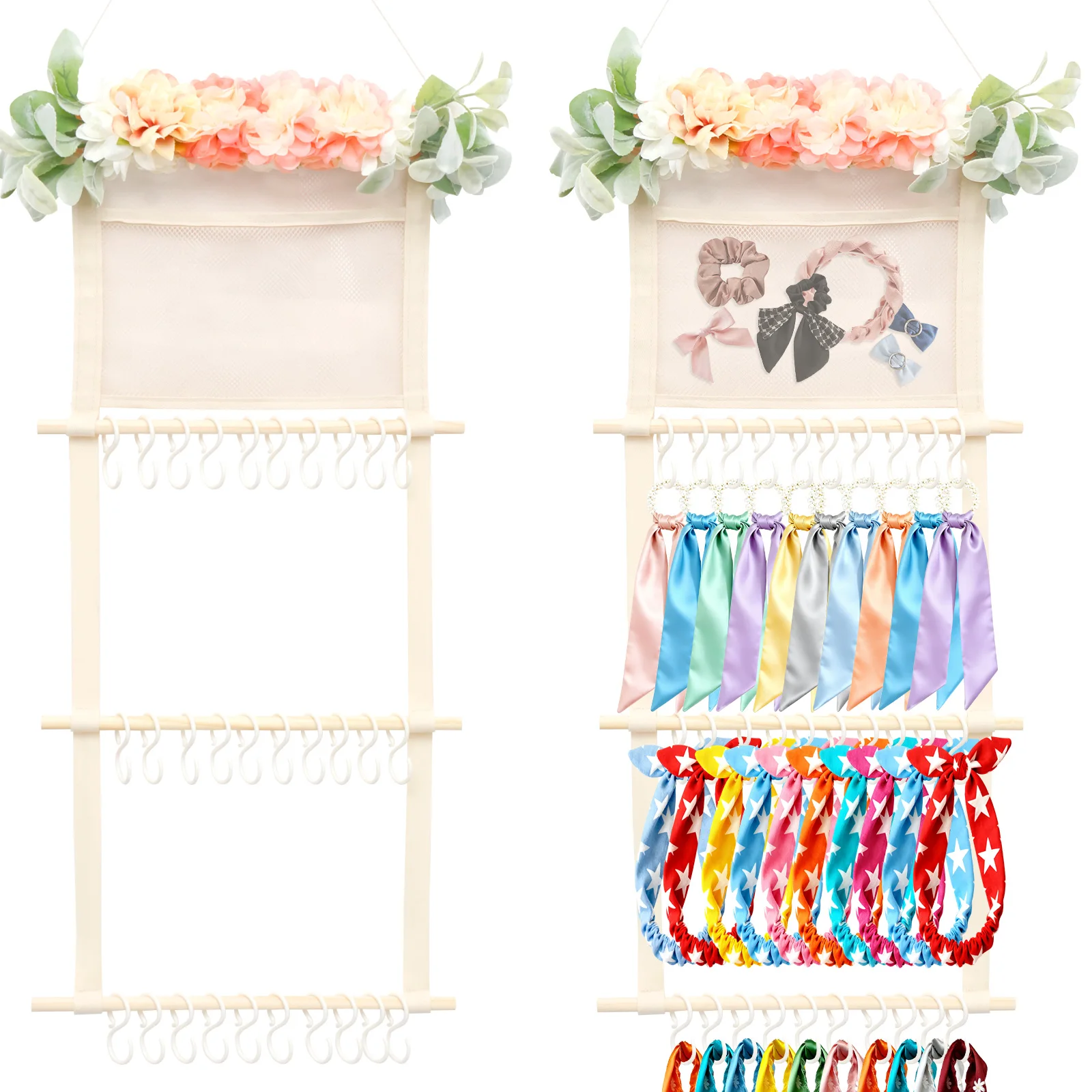 

Hair Bows Organizer Wall Hanging Headband Organizer Hair Clip Storage Hanger Practical Space Saving Accessory For Girl Room