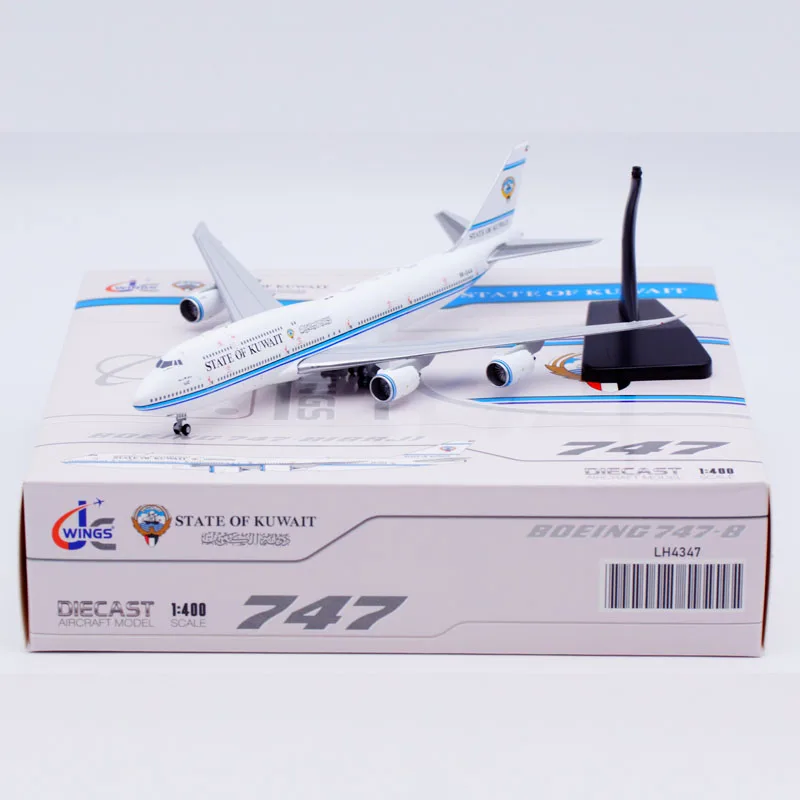 

LH4347 Alloy Collectible Plane Gift JC Wings 1:400 State of Kuwait Boeing B747-8(BBJ) Diecast aircraft Model 9K-GAA With Stand