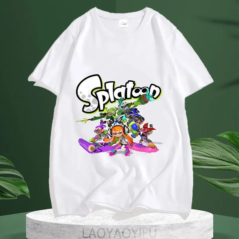 Classic Splatoons High Quality Cotton Short Sleeved Basic Tees Tops Final Fest Team Chaos T-Shirts Splatfest Man Printed T-shirt