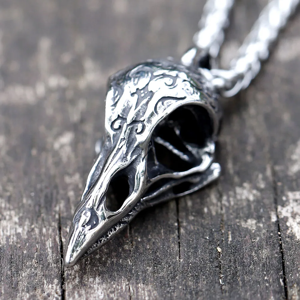 2023 Mode nordischen Wikinger Rabe Anhänger Edelstahl Kette Halskette Wikinger Punk Männer Schmuck für Geschenk versand kostenfrei