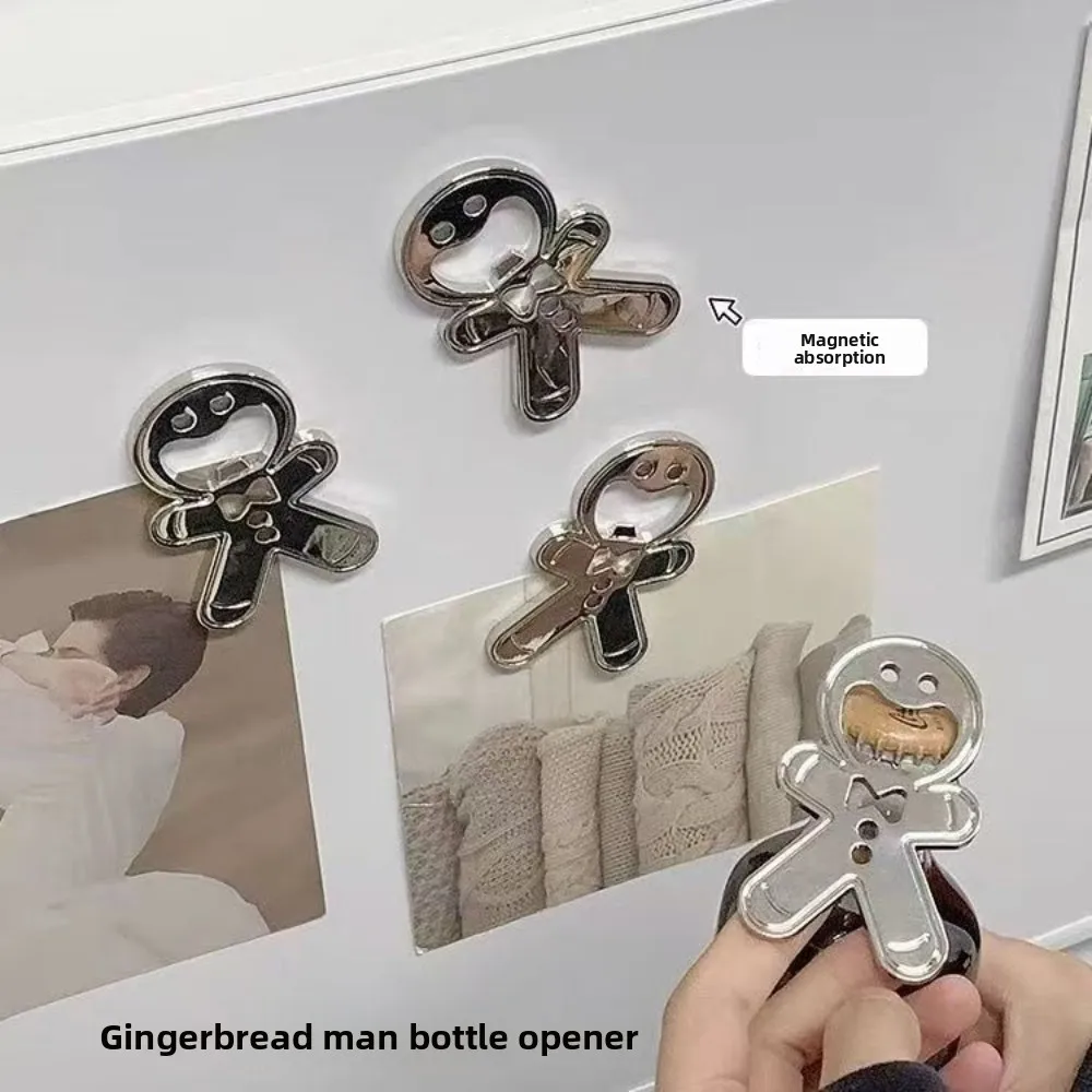 1/2/10/20PCS Magnets For Fridge Calendar Stickers Merry Christmas Bottle Opener Kitchen Accessories Gingerbread Man Home Decor