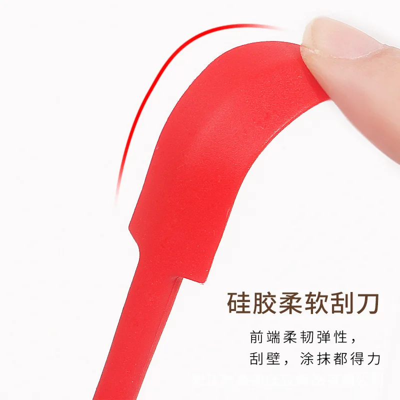 Mini Silicone Spatula Heat Resistant Long Handle Dual-Ended Scraper with Spoon Jam Spatulas Kitchen Gadget Kitchen Accessories