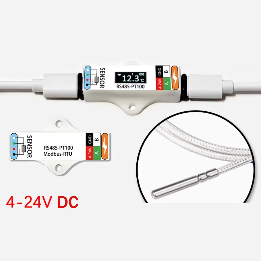 -50 ~ 200'C RS485 PT100 sensor de temperatura com transformador RS485 comunicação modbus display digital transmissor RTD