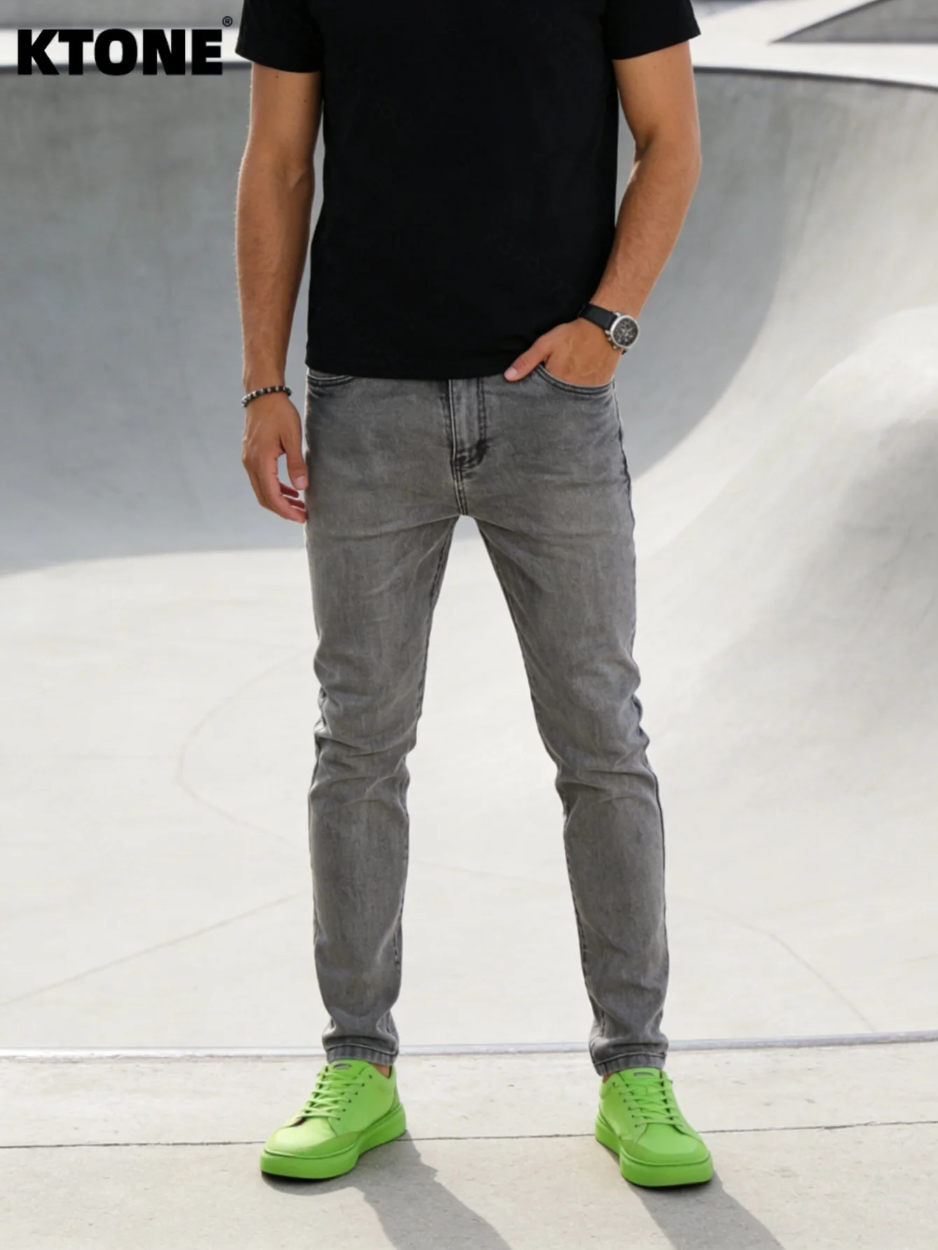 

Gray Slim Jeans For Man Y2K Drip Style Original Casual Denim Bottoms No accessories or belts included