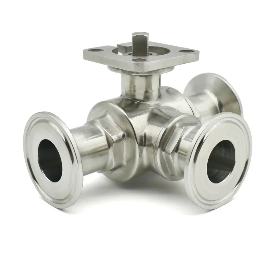 

Pipe Diameter 3/4 "1" 1-1/4 "1-1/2" 2 "SS304 Stainless Steel Sanitary Pneumatic Quick Three-way Ball Valve T/L Type Ball Valve