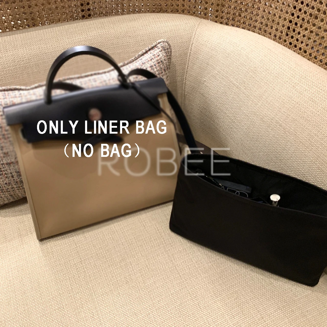 For Hermes Herbag 31/39 nylon insert bag storage and organizing bag, three-dimensional shape without marks