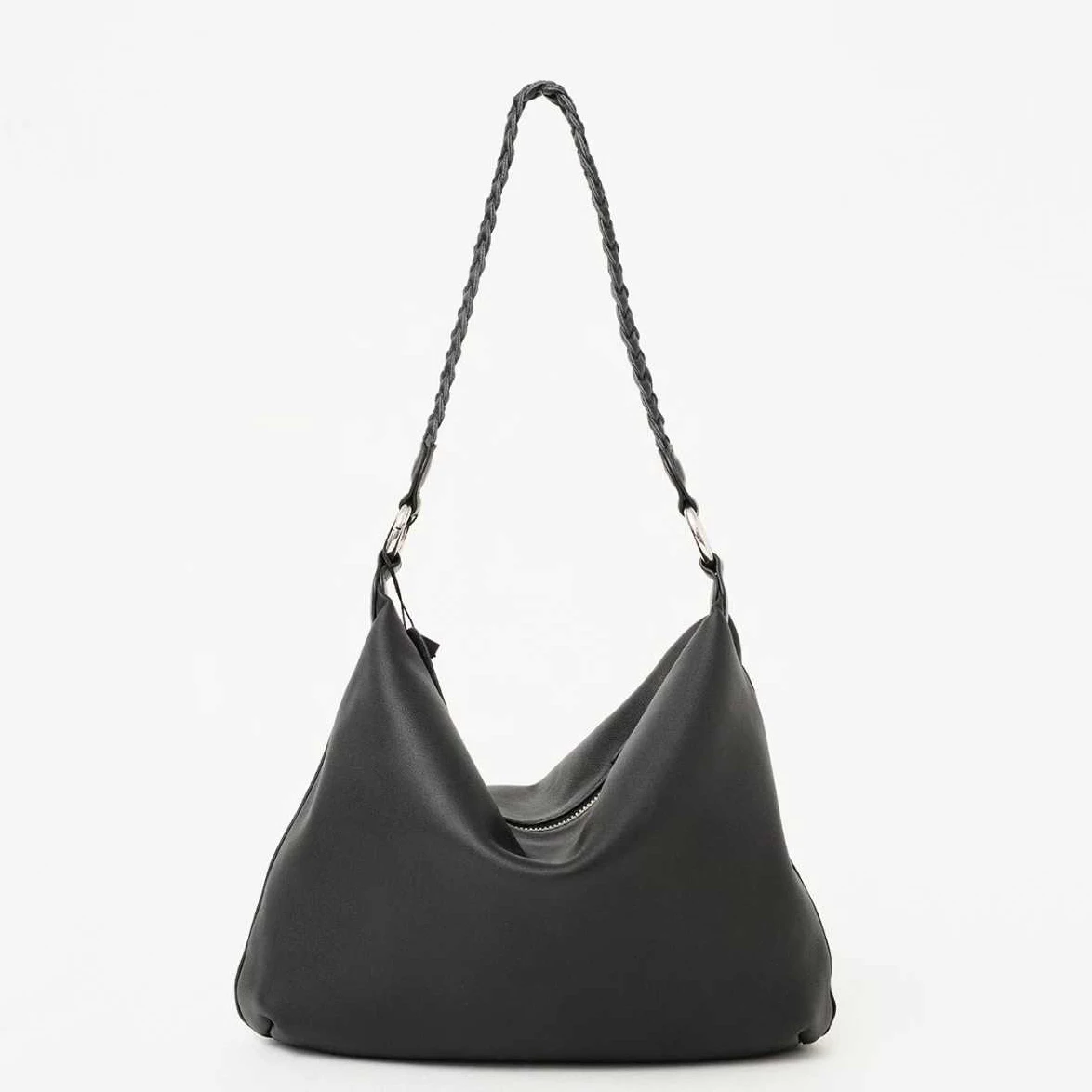 

First layer cowhide women's handbag 2025 new braided shoulder strap simple soft large capacity single-shoulder crossbody bag