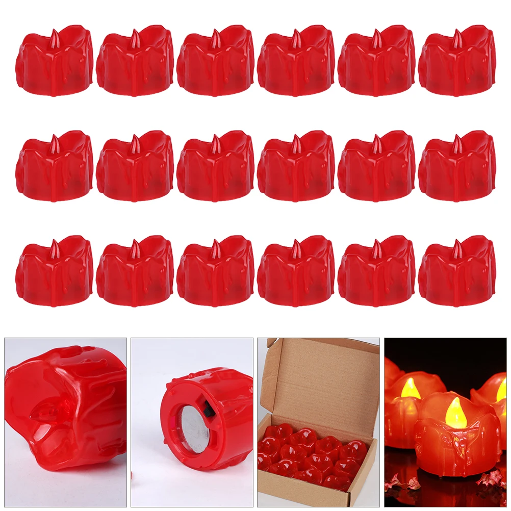 12pçs velas led de halloween, lâmpadas criativas em forma de plástico, sem fumaça, quentes, sem chama, luzes decorativas para sala de estar