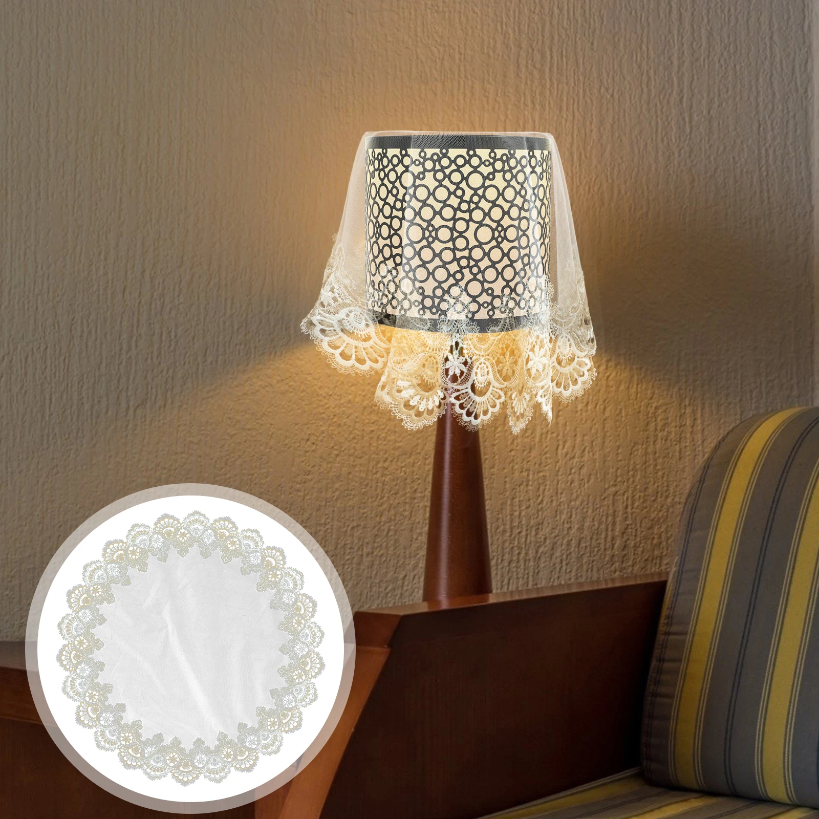 

Lace Lampshade Gauze Light Shade Bedroom Home Dust Insect Protection Durable Simple Lamp Household Decorative Cover Bar