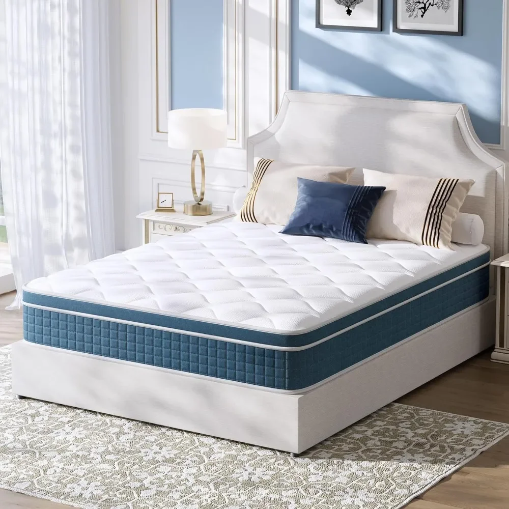 

Mattress, 12" Hybrid Queen Mattress with Pocket Springs and Pressure Relief Memory Foam, Breathable, Medium Firm Mattress