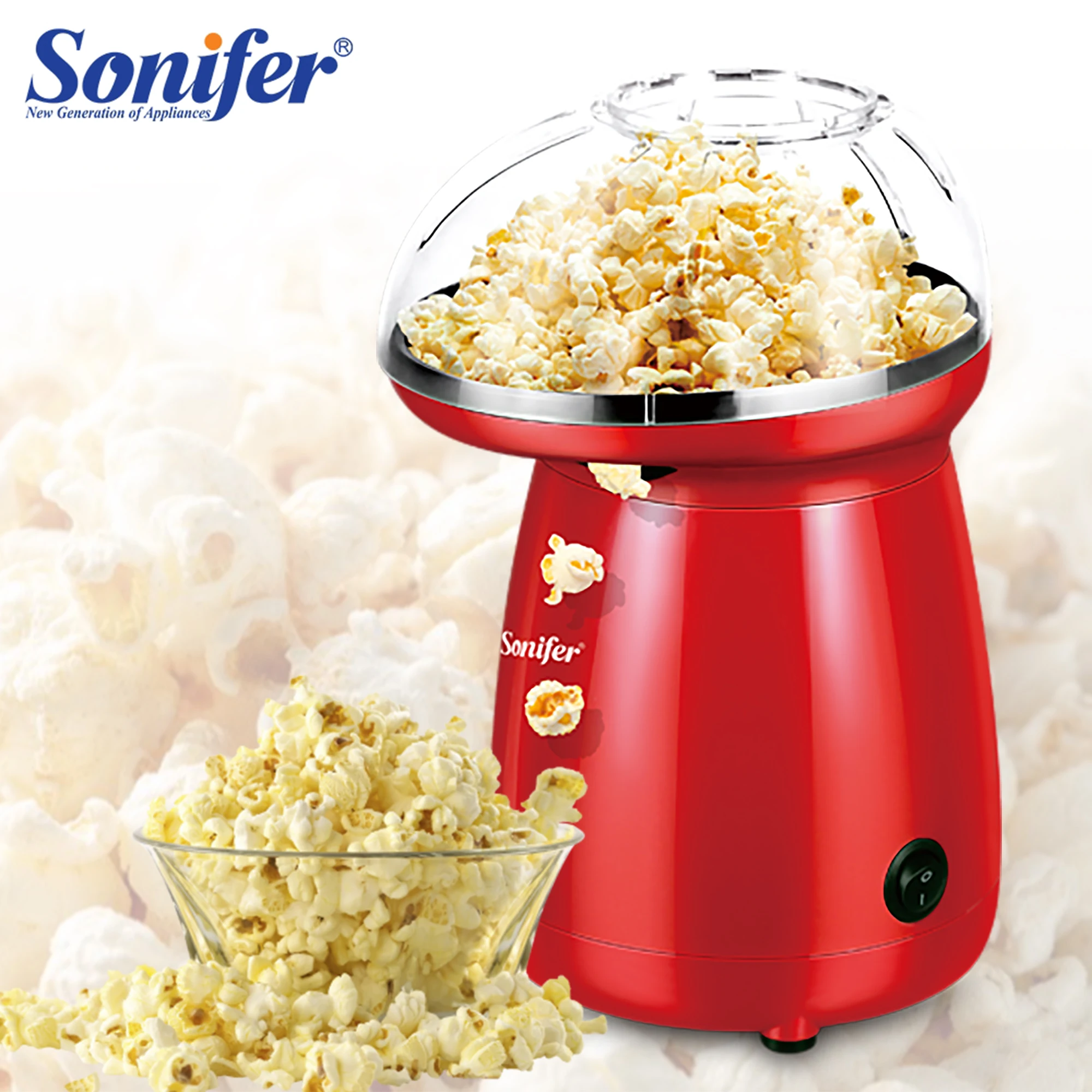 Sonifer-máquina de palomitas de maíz sin aceite para el hogar, máquina de aire caliente saludable para cocina de niños, Diy, Snack de película de palomitas de maíz