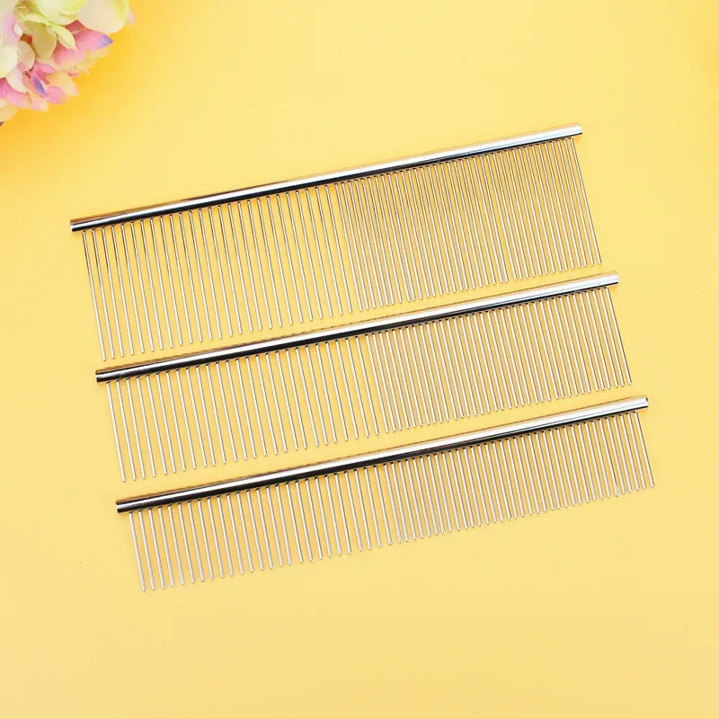 Puppy Grooming Comb Groomer Dog Stainless Steel Groomer Pets Combs Hairbrush Cat Dog Grooming Combs Hair Care Cleaning Hair Comb