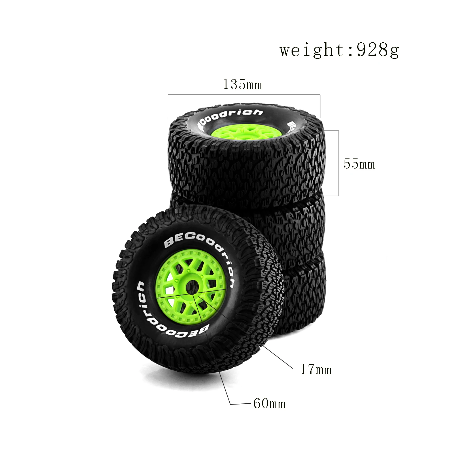 4szt. 138mm 1/7 Desert Short Course Truck Tire 17mm Wheel Hex do ARRMA Mojave TRAXXAS UDR Yikong DF7 FS Off-road Buggy RC Car