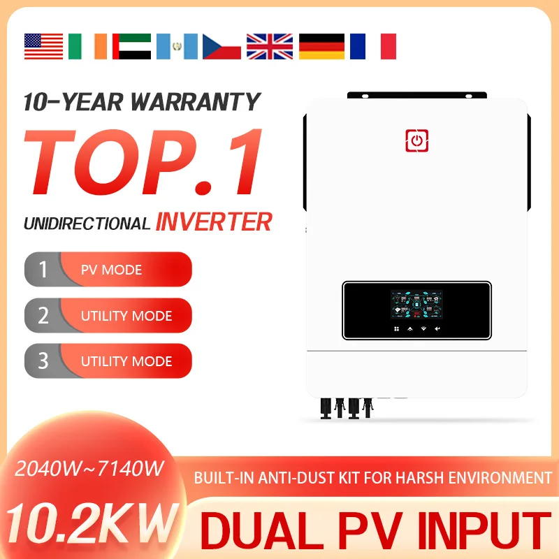 

Пиковый гибридный инвертор Lusen мощностью 10 кВт: однофазный, преобразование 98%, готовый к вкл/выкл-сетку для гибкой домашней свободы энергии