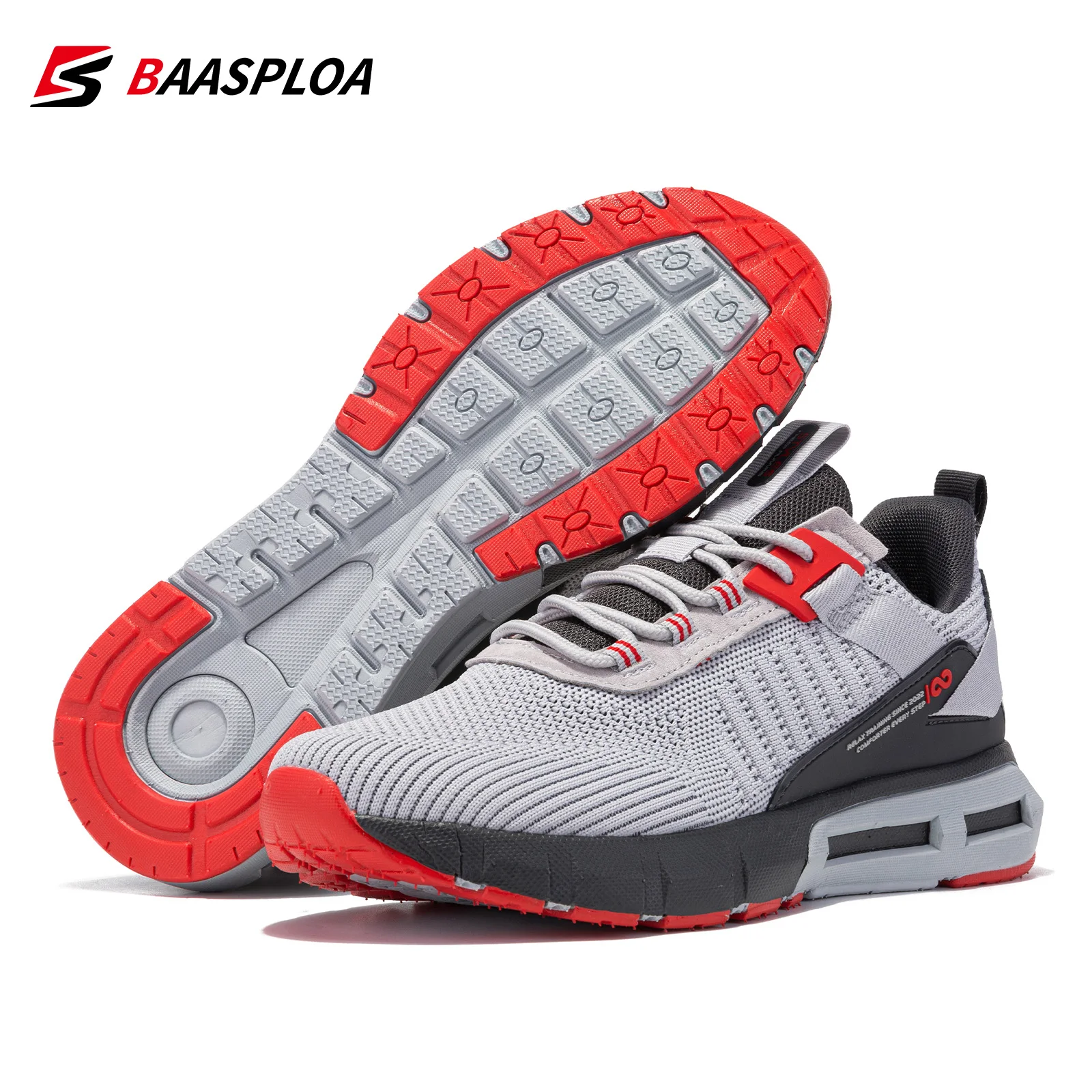 

Baasploa New Men Running Shoes Casual Lightweight Breathable Walking Shoes Male Outdoor Comfortable Non-Slip Sports Shoes