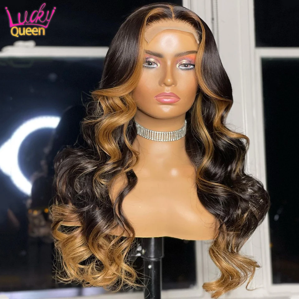 

Highlight Lace P1B/30 Front Wigs Human Hair Pre Plucked 13X6 Body Wave Lace Frontal Wigs Human Hair 5x5 180 Density For Women