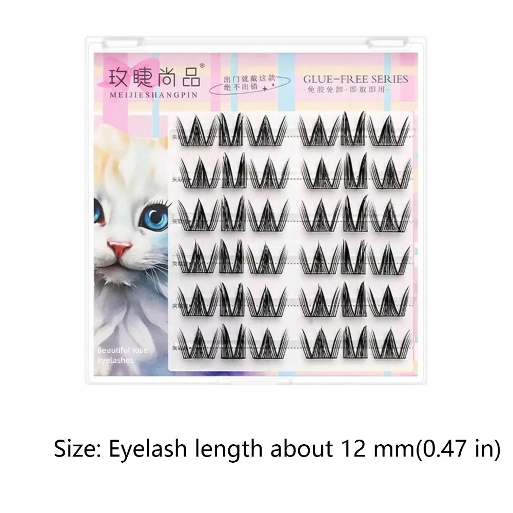 Faux-cils auto-adhésifs naturels, moelleux et doux, sans colle, Extension de cils Manga, maquillage pour les yeux