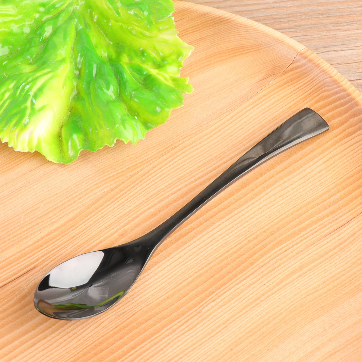 

Titanium Plated Black Gold Teaspoon Durable Simple Stainless Steel Tableware For Home Hotel Store Elegant Dining Utensils Set