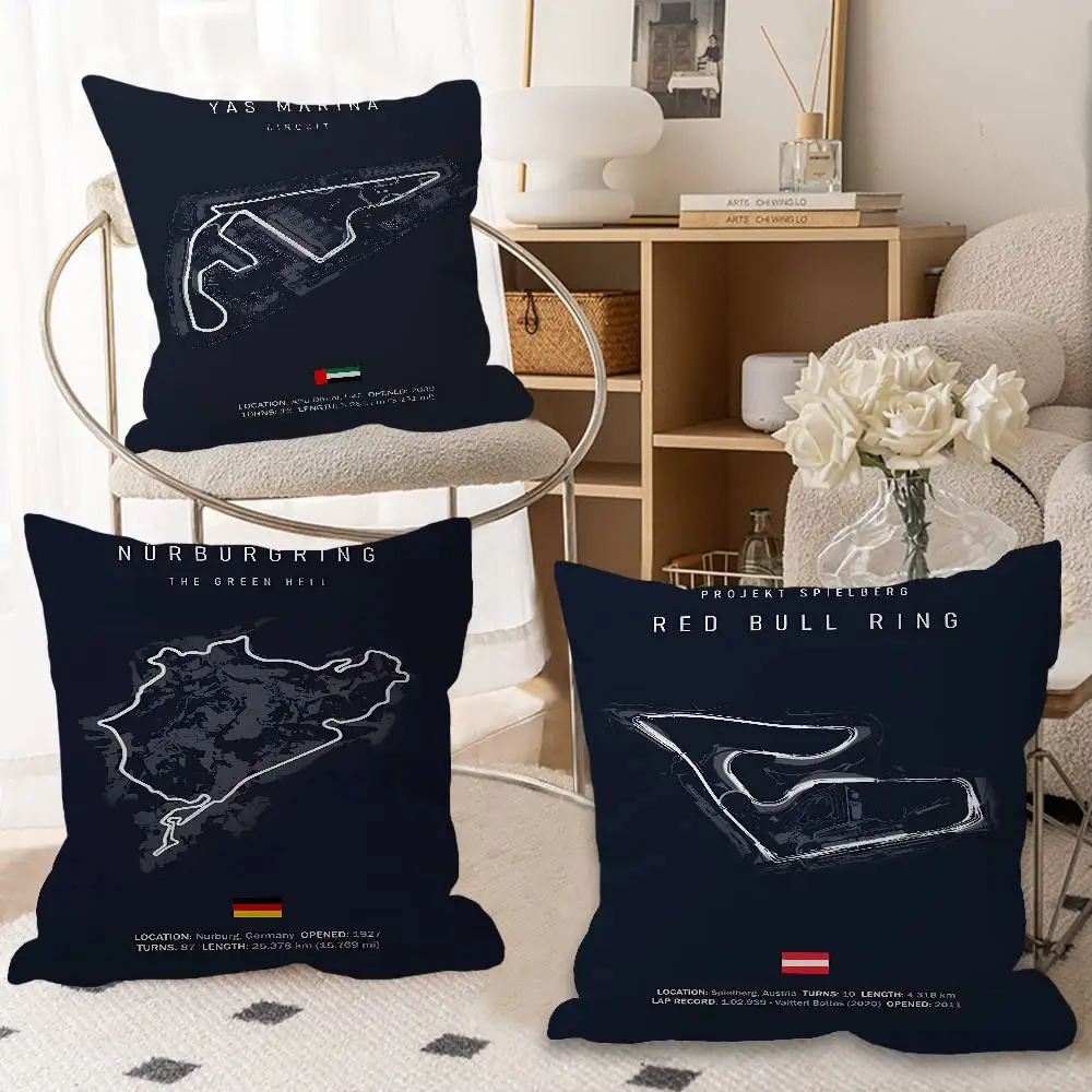 

Formula 1 Imola Monaco Circuit F1 Pillow Cover Sofa Cushion Cover Home Room Decoration Children Gift