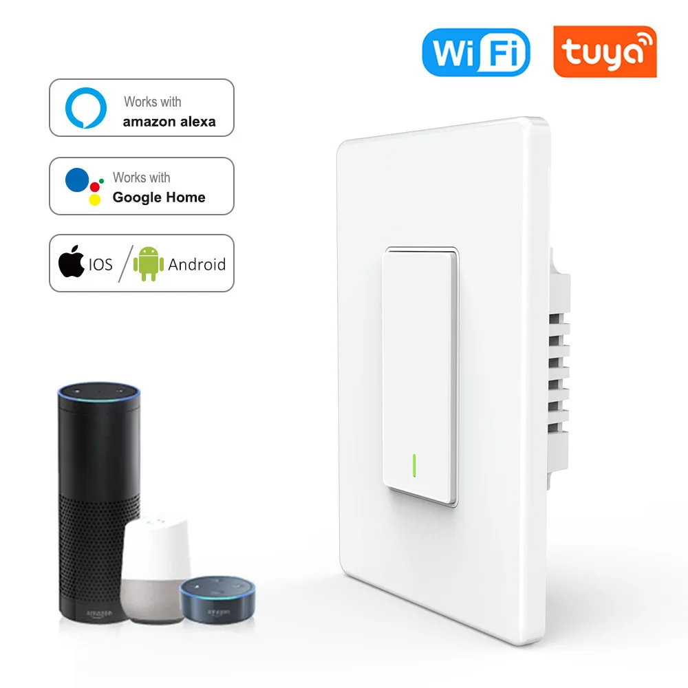 5PCS Modern American Smart Switch With Safe Features Alexa Voice Control Mobile APP Control Via Wifi