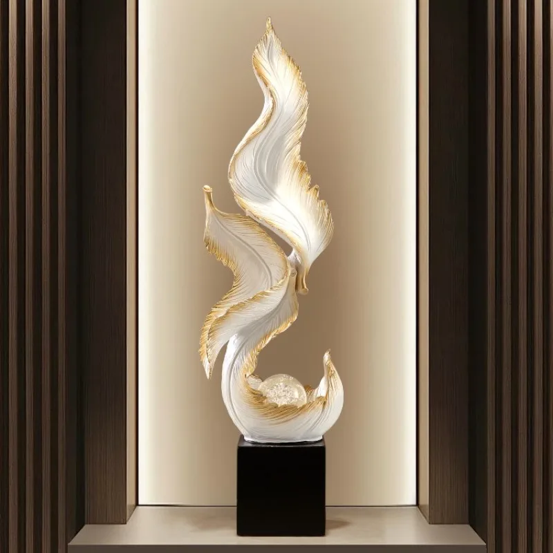 Sculpture Decoration Living Room Entrance,TV,Wine Cabinet,Vertical Height,Artistic Creativity,Feather Ornaments Gifts