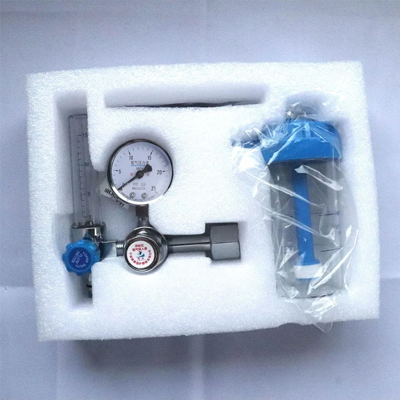 เครื่องปรับความดันทุ่นชนิดออกซิเจน Inhalator เมตรลดความดันสำหรับตัวควบคุมวาล์ว 8 ระบบจ่ายออกซิเจนอุปกรณ์