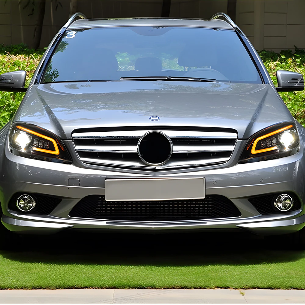 

Для Benz C200 C260 C300 2007-2010 W204 Автомобильные передние фонари Обновление ангельских глаз Аксессуары для линз проектора Светодиодные автомобильные фары в сборе