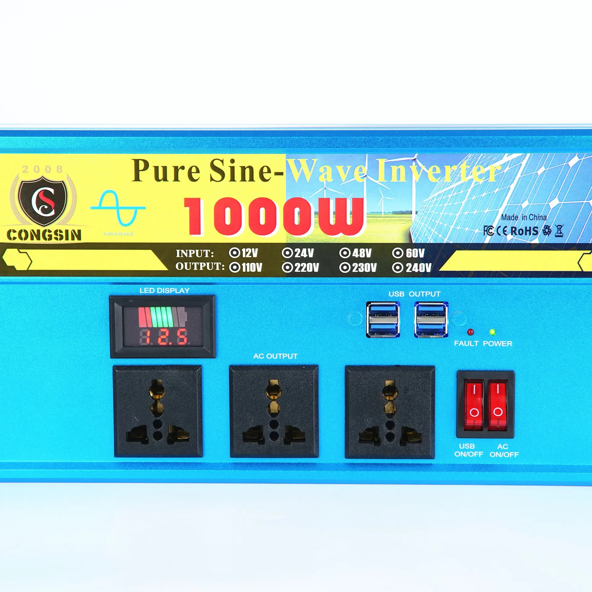 1000W Sine Wave Inverter, Multi-USB Sockets