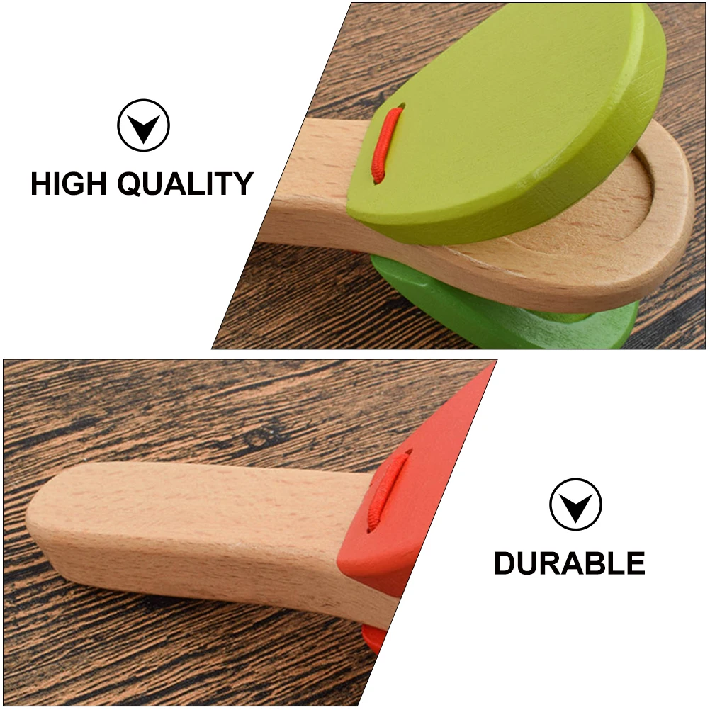 

3pcs Baby Soundboard Wooden Castanet Kids Toy Lightweight Hand-eye Coordination Musical Instrument Children Toy
