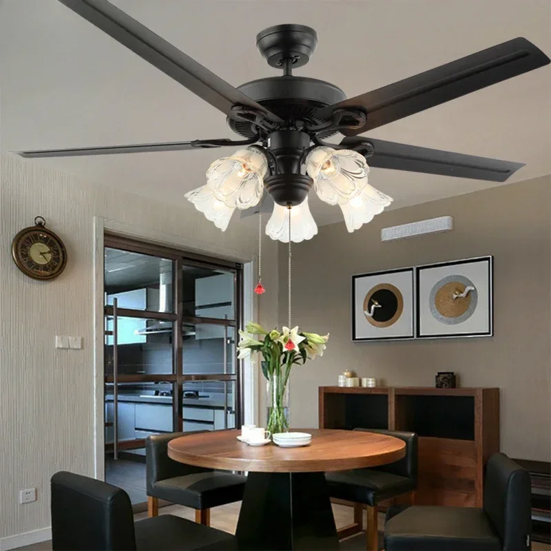 36/42/48/52 inch Indoor Metal/Wood Blades Modern Industry Ceiling Fans with Lights and Remote Control