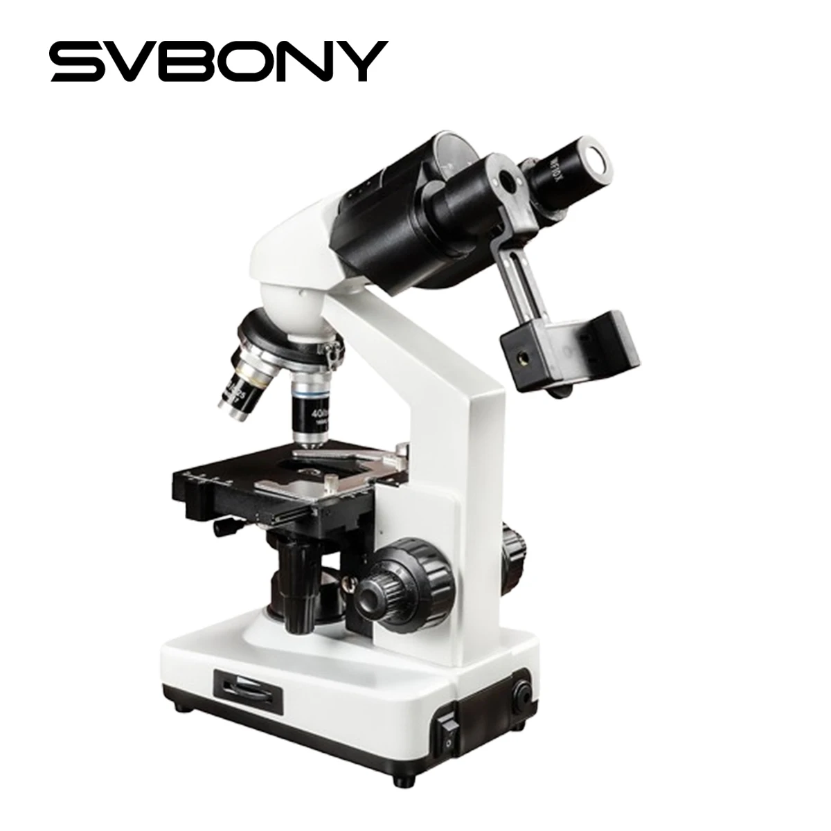 Svbony SM201 Binocular Compound Microscope 40-2500X NA1.25 Variable Light Abbe Lab Teaching Experiment Biological Detection