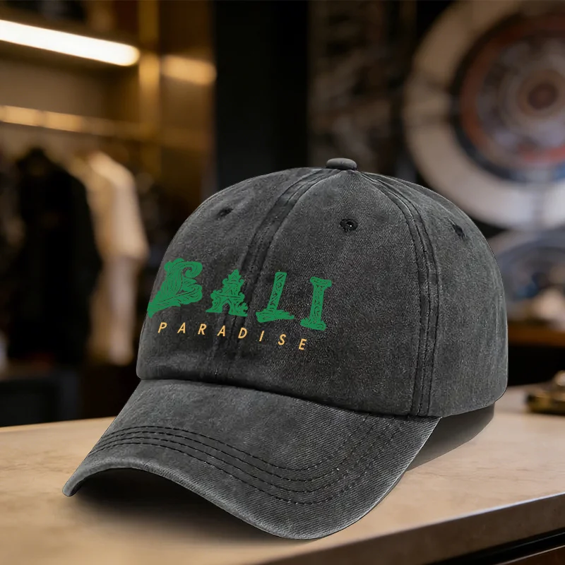 Bali-Paradise-Print-Vintage-Washed-Baseball-Cap-Unisex-Adjustable-Sun-Protection-Cap-for-Travel-Outdoor