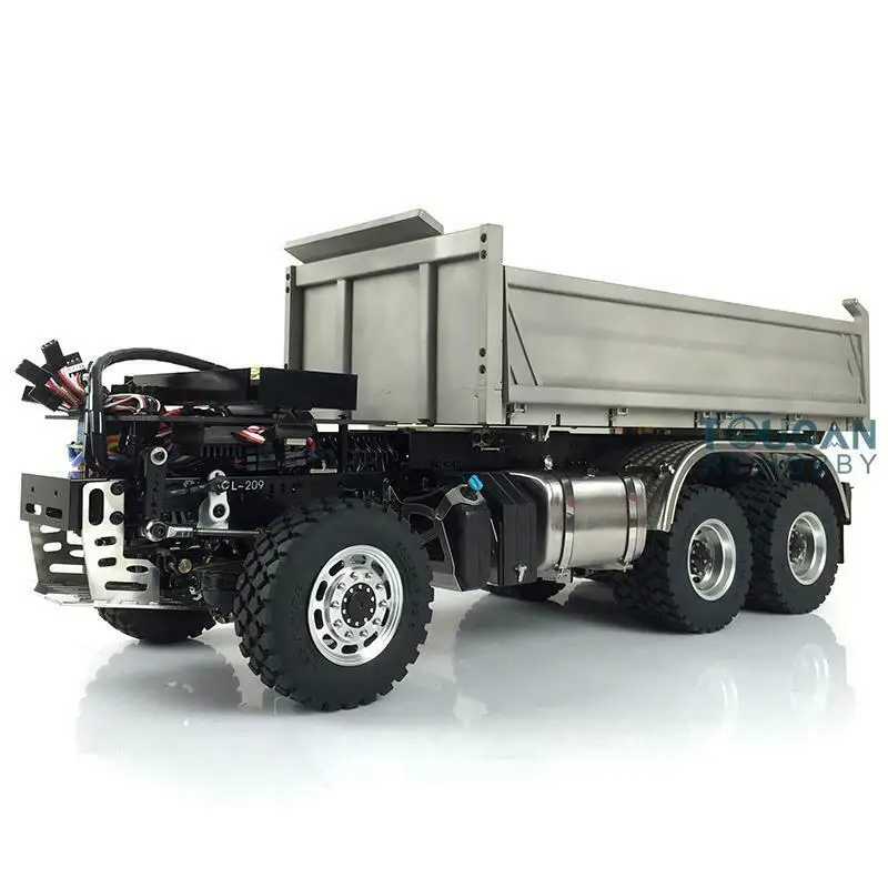 6*6 LESU 1/14 Scale RC Dump Truck Metal Chassis Bucket Pump Cylinder for Tamiyaya Dumper Remote Control Car for Adults TH11431