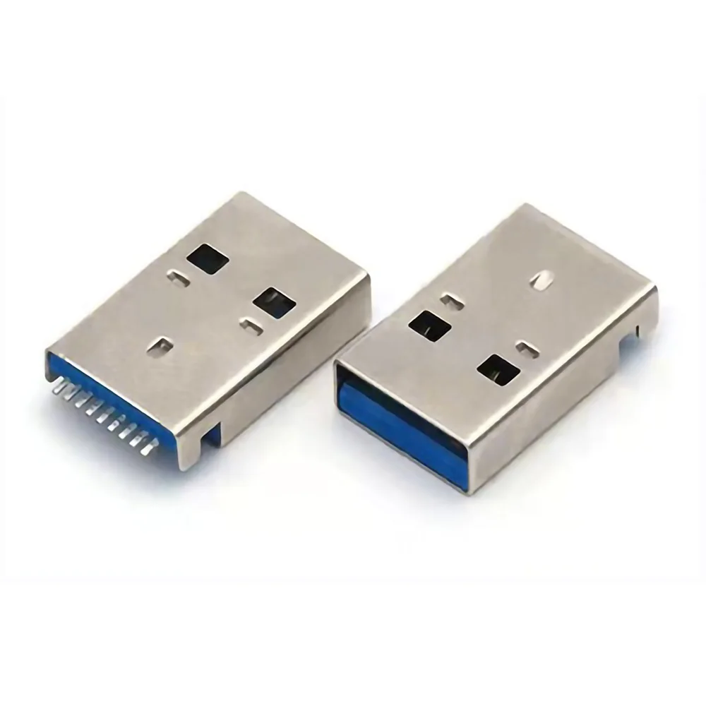 10pcs USB 3.0 Male Type A SMT 9 Pin Connectors Female Quick USB Connector Port Jack Sockect Terminals Tail Plug DIY Soldering